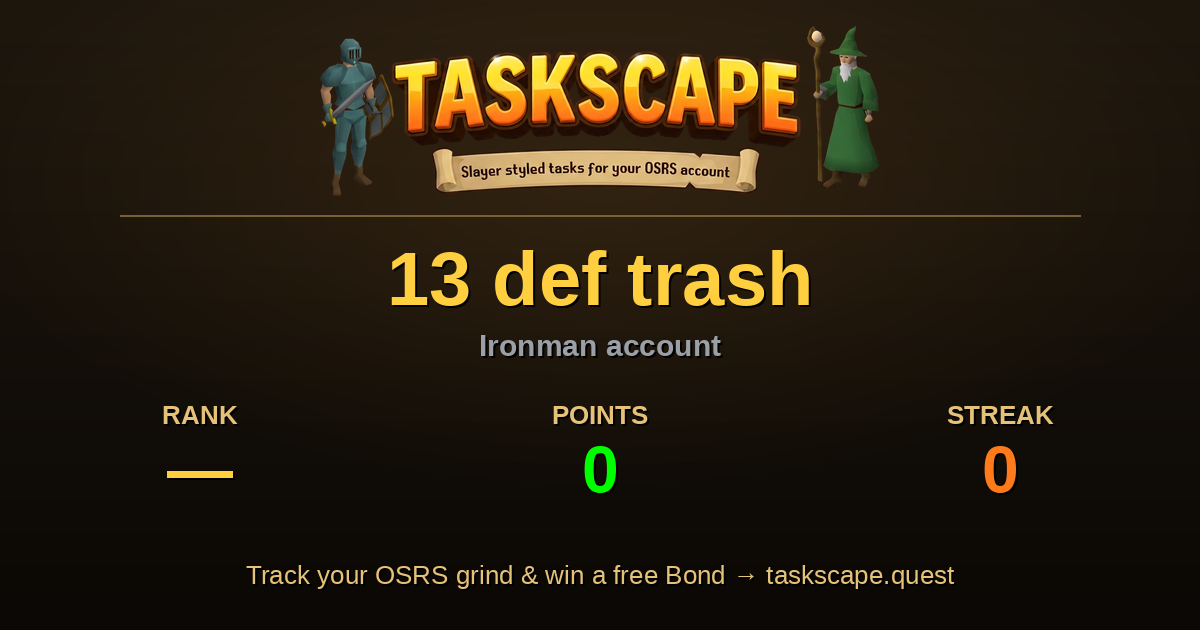 13 def trash rank card